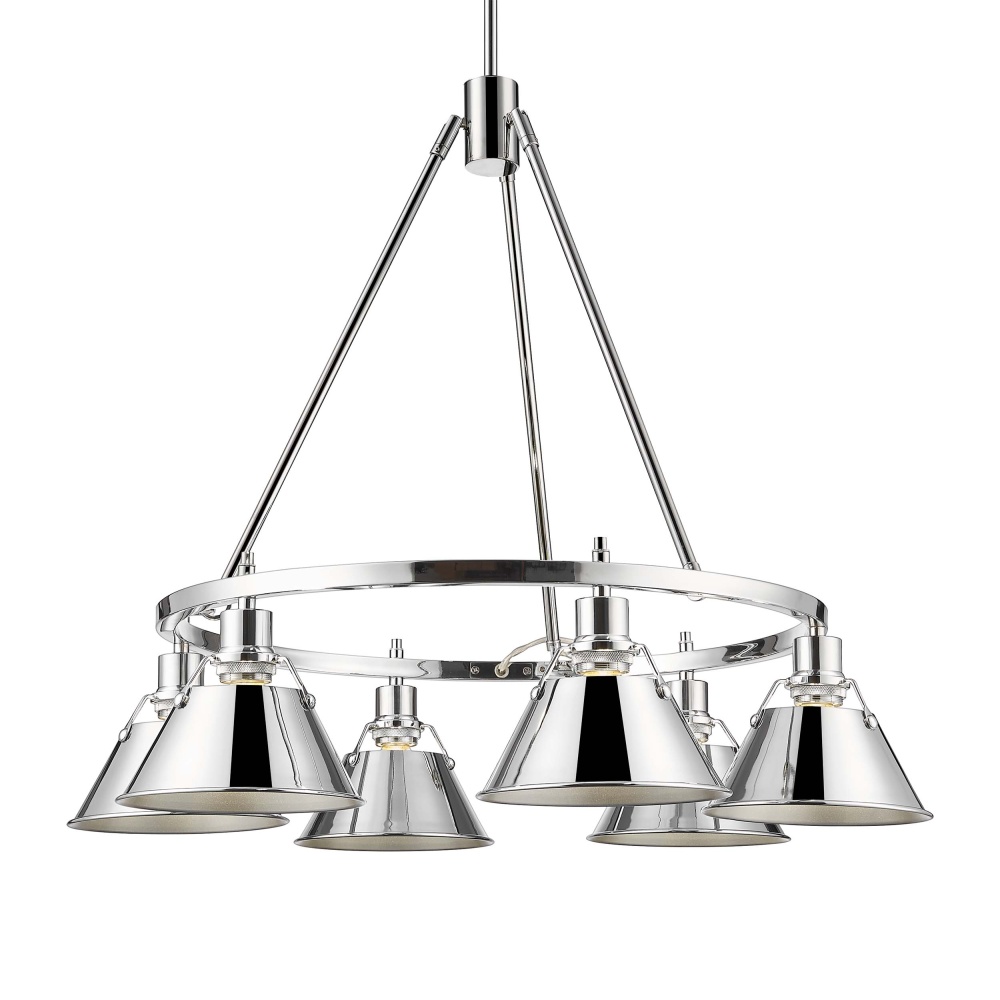Yep by Golden Lighting Orwell 6-light Chandelier in Chrome